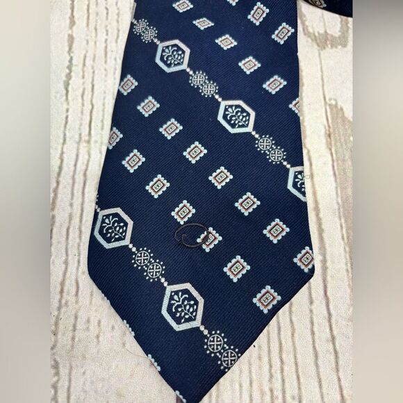 ‼️final must bundle‼️ Vintage Oscar de la Renta for May Co Men’s Store Blue Tie - Picture 3 of 7